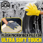Chemical Guys MIC510 The Stranger Helpful Handy Car Wash Mitt - Yellow, Microfiber Towels for Detailing, Holds Tons of Soapy Suds, Flexible - Perfect for Car Cleaning