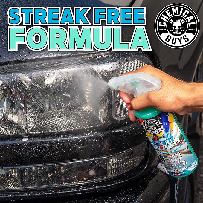 Chemical Guys CWS21216A Car Wash, Dry & Shine Bundle - HydroSuds Ceramic SiO2 Shine High Foaming Car Wash Soap, 16 oz + After Wash Gloss Boosting Drying Aid (16 oz) (2 Items) For Cars, Trucks, SUVs