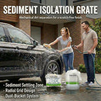 10.4" Heavy Duty Grit Trap (2-Pack) & Wash Mitt Kit - Premium Car Wash Bucket Filter Insert, Dirt Separator, Fits 3.5-5 Gallon (Green Kit)