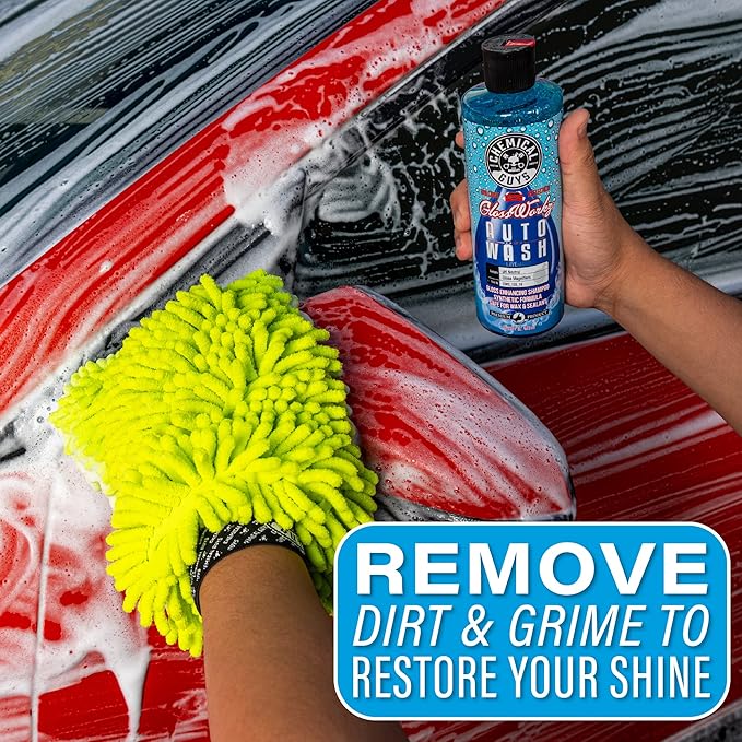 Chemical Guys CWS_133_16 Glossworkz Gloss Booster Car Wash Soap (Works with Foam Cannons, Foam Guns or Bucket Washes) Safe for Cars, Trucks, Motorcycles, RVs & More, 16 fl oz, Watermelon Scent