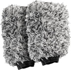 VIKING Car Wash Mitt, Premium Microfiber for Car Cleaning, Black and White, 10 inch x 8 inch, 2 Pack