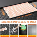 Back Seat Extender for Dogs - Large Space, Waterproof Hard-Bottom Dog Car Seat Cover for Back Seat, Holds 420lbs, Upgraded Material Waterproof Pet Car Bed Dog Hammock for Car, SUV(Gray Orange)