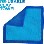 The Rag Company Ultra Clay Towel - Clay Bar Results in Minutes, Smooth Paint Fast, Enhance Gloss & Wax Bond (12"x12")