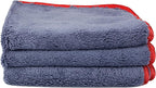 Maxshine 6 Pack Microfiber Towel - 600GSM Ultimate Crazy with Red Silk Border, Grey, 16”x24” (40x60cm) - Scratch-Free Towels for Fast Car Washing & Drying - Perfect for Car Detailing