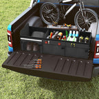 18 Gal Car Trunk Organizer with Lid, 3-Compartment Portable Storage Box with Leakproof Cooler Bag, Shoe Storage, Dividers & Adjustable Securing Straps, Collapsible Trunk Organizer for SUV,