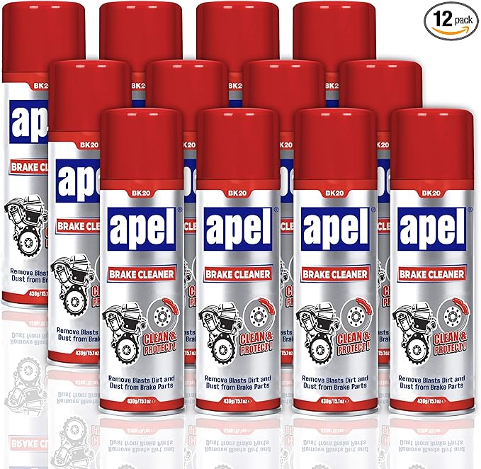 Mitreapel Brake Cleaner (12 x 15.1 fl oz) Non-Chlorinated Brake Parts Cleaner for Disc, Pads, Calipers, Springs, Rotors and Clutch (Pack of 12)