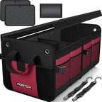 FORTEM Trunk Organizer For SUV Car Organizer and Storage, Collapsible Multi-Compartment Storage Bag Car Accessories for Women Men, 1680D Oxford, Non Slip Bottom, Adjustable Straps, Soft Cover (65L)