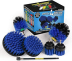 Ultimate Boat Cleaning Kit with 7 Inch Extension - Pool Cleaning Accessories - Carpet Cleaner - Boat Deck Brush - Water Slide Cleaning Tool - Hot Tub - Pool Scrubbing Brush Set - Aquatic Cleaning Tool
