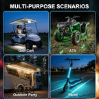 2PCS 78.7 Inch RGB Golf Cart Lights with Remote Control LED Underglow & Roof Strips, Waterproof No-Drill Golf Cart Accessories for Canopy, Underbody, Boat & Night Decoration Roof & Underbody Lighting