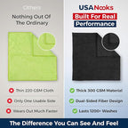USANOOKS Premium 300GSM Microfiber Cleaning Cloth - 12.5"x12.5" High Performance - 1200 Washes, Ultra Absorbent Microfiber Towels for Cars Undercarriage, Rims & Engine Bay Cleaning - Microfiber Cloth