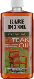 Bare Decor Premium Golden Teak Oil for Home and Marine Use, 16oz