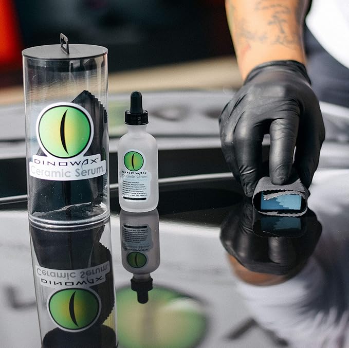 Dinowax - Ceramic Serum Kit, Ceramic Coating, Detailing Kit, Car Detailing Supplies, Protect Collection, 8 Oz Serum with Application Accessories