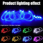 64 Colors Car Ambient Lighting Fiber Optic APP Control Multicoloured Music Car Atmosphere Decorative Lighting Kit 1W DC 12V-24V 8m