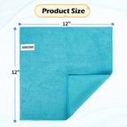 FIXSMITH Microfiber Cleaning Cloth, 50 Pack Cleaning Rags, Cleaning Towels for Housekeeping, Kitchen, Car, Lint-Free, Reusable Shop Towels with 5 Colors (Green/Blue/Yellow/Orange/Pink), 12"X12"