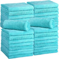 Shimeyao 30 Pcs Edgeless Microfiber Plush Towels for Cars Detailing Drying Wash Polishing Absorbent Cleaning Cloths, 500 GSM (16 x 16 Inch,Teal Blue)