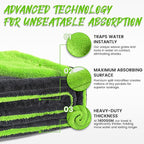 PUGPIU Car Drying Towel - 1400GSM Extra Large Super Absorbent Microfiber Towels for Cars 24"x36" - Large Edgeless with Twisted Loop, Lint-Free & Streak-Free for Auto Detailing, SUV, Truck (Green)