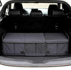 AOKJOY Car Trunk Organizer with Lid Storage Collapsible Multi Compartment Adjustable Straps for SUV, Truck, Sedan(Black) XL