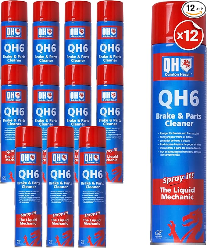 Quinton Hazell Brake Cleaner Spray Can, 20.3 fl oz (12 Pack) - QH6 Non-Chlorinated Parts Cleaner Removes Grease, Oil & Dirt, Stops Brake Squeal & Clutch Slip
