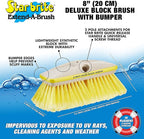 STAR BRITE Premium 8" Soft Brush Head W/Bumper - Dual Connections Fit Either Standard 3/4" Threaded Poles or Extend-A-Brush Handles (Soft) (Yellow) (040161)