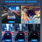 4 Channel Dash Cam 360° View, 2K Front and Rear Inside, Left Right Dash Camera for Cars, 8 IR Lamps Night Vision, 5G WiFi & APP Control, G-Sensor, Parking Mode, with a Free 64GB SD Card