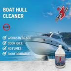 Boat Hull Cleaner for Fiberglass Boats 1 Gallon - Hard Water Stain Remover, Rust Cleaner Liquid, Calcium Remover, Gel Coat Care, Professional Boat Cleaning Supplies for Deck Wash and Hull Cleaning
