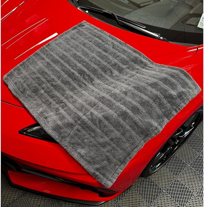 Thor The Weapon of Mass Drying (W.M.D) Premium Microfiber Drying Towel – Super Absorbent Dual-Pile Auto Detail Towel (Large 24" x 35") – Korean 1200 GSM Streak-Free Drying for Automobiles