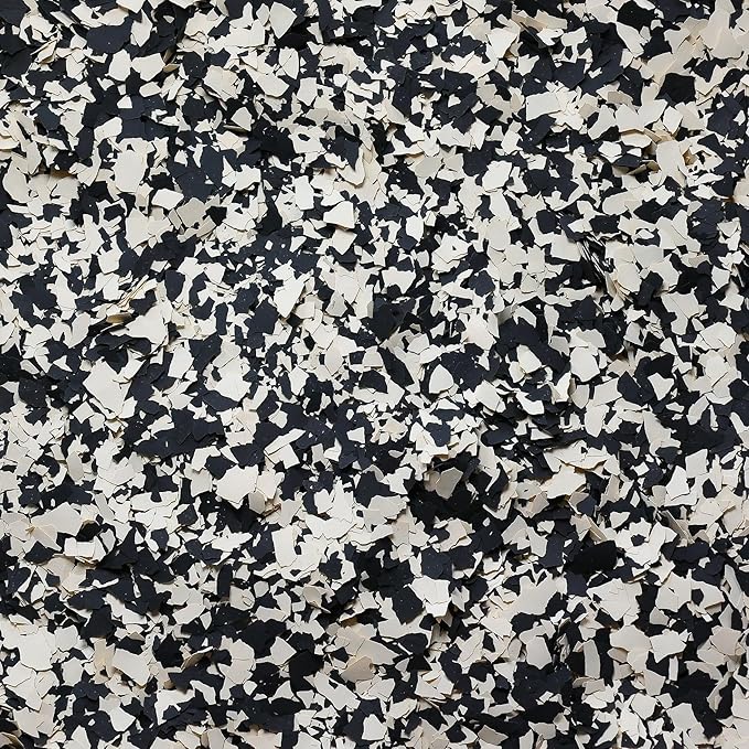 PerformanceDIY Good Full Kit Epoxy Floor Coating- Gray Base with Onyx and Ivory 1/4" flakes-Light Flake Coverage,Covers 500 sq. ft.-for Garage,Basement, Patio,Commercial Floors,Concrete-Non-Toxic