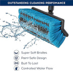 DSV Standard Car Wash Brush with 50'' Long Handle, Car Cleaning Brush with Hose Attachment, Car Brushes for Washing 10'' Soft Bristles for Scratch-Free Cleaning Auto, Truck, Boat, Floor and More