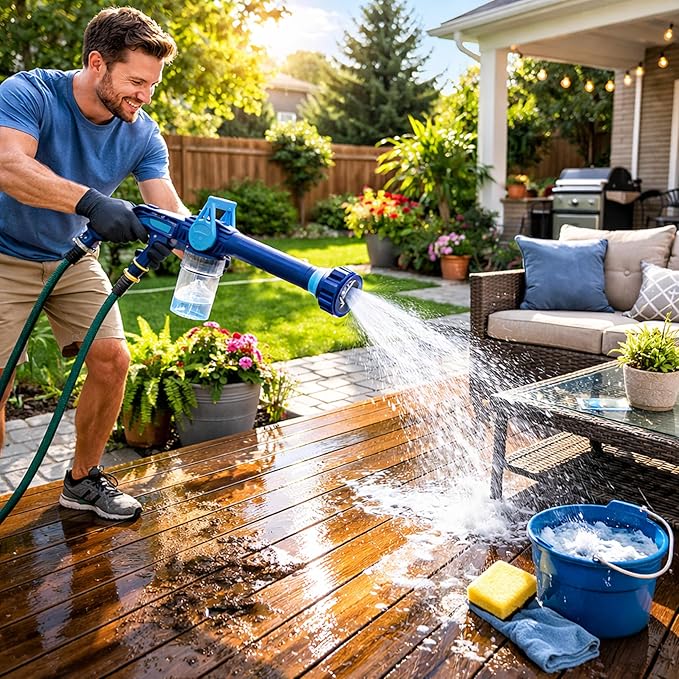 Perfect Life Ideas Car Wash Sprayer Cannon with Soap Dispenser, Multi Pattern Spray Gun for Garden Hose, Adjustable Water Sprayer for Car Cleaning, Trucks, Vans,SUVs and Outdoor Use.