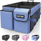 HOTOR Trunk Organizer for Car - Car Organizer, Foldable Trunk organizer for SUVs & Sedans, Sturdy Organization for Car Accessories, Tools, Sundries, Blue, 2 Compartments, 23.6"×14.2"×10.6"