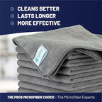 MW Pro Microfiber Cleaning Cloth | Gray | 12 Pack | 16” x 16” | All Purpose Microfiber Towels - Clean, Dust, Polish, Scrub, Absorbent