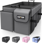 HOTOR Trunk Organizer for Car - Car Organizer, Foldable Trunk organizer for SUVs & Sedans, Sturdy Organization for Car Accessories, Tools, Sundries, Grey, 2 Compartments, 23.6"×14.2"×10.6"
