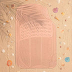 Carbella Automotive Floor Mats for Cars, 2 Piece Car Floor Mats Peach Pink Translucent, Trim-to-Fit All Weather Clear Car Mats for Auto Truck Van SUV, Car Accessories for Women