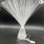 2pcs 14 inch Corded Fiber Optic Mood Novelty Lamps Lighting Lite with Color-Changing Crystals Base (2)