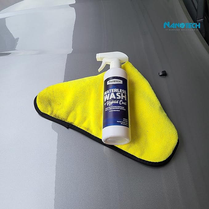 Nanotech Surface Solutions Waterless Car Wash & Hybrid Coat - Rinse less Car Wash Polish Ceramic Spray - Leaves Glossy Slick Finish - Paint Sealant Detail Protection (16 Oz.)