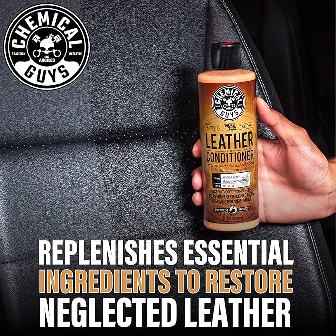 Chemical Guys SPI_401_16TI Leather Conditioner for Leather Car Interiors, Seats, Boots, Bags and More SPI_220_16 Total Interior Cleaner and Protectant, (2-16 fl oz Bottles)