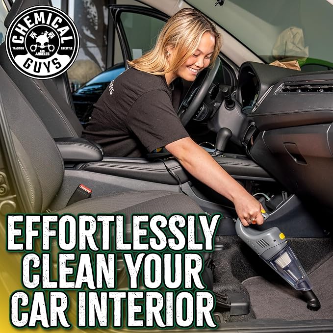 Chemical Guys EQP410 DetailVac Handheld Portable Car Vacuum, 110w 8.8amp Electric Motor, (Great for Cars, Trucks, SUVs, Motorcycles, RVs, Home, Pets, Kids, Office, and On The Go) Gray