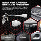 Tornador Z-014 Air Blow Out Tool Bundle | Includes CT-900 Brush Cone | High-Velocity Air Blowout with Brush Agitation | Professional Detailing for Vents, Carpet & Upholstery