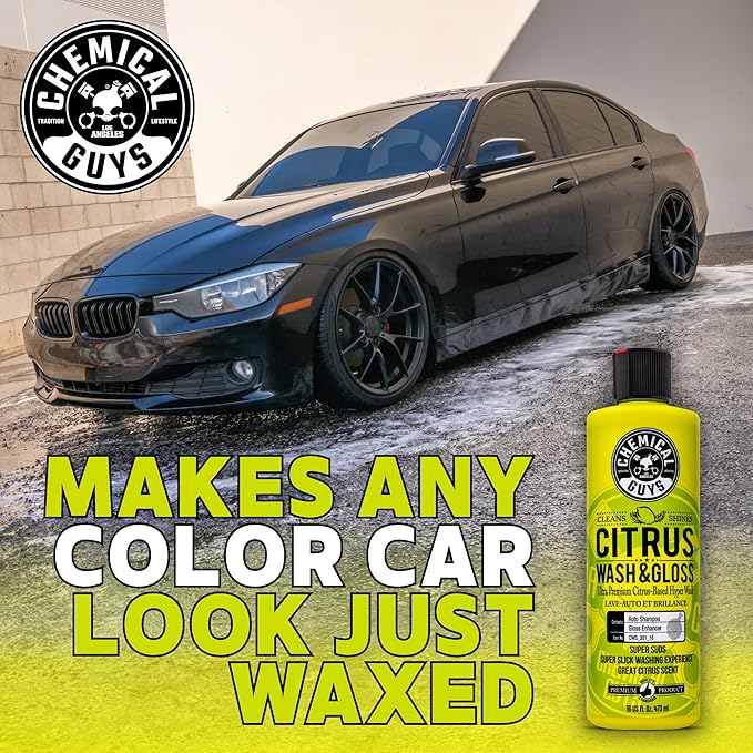 Chemical Guys CWS803BK Car Wash Detailing Bucket, Mitt & Accessories Bundle (6 Items) Featuring Clean Slate Deep Surface Cleaning Car Wash Soap, 128 oz (1 Gal) - for Cars, Trucks, SUVs, RVs & More