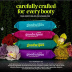 goodwipes Flushable Butt Wipes - Vitamin E & Aloe - Sewer & Septic Safe - Extra Large Adult Wet Wipes For Women & Men - Bathroom Essentials - Botanical Bliss, 418 Count (8 Packs + 1 Travel)