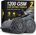 SMINDER 2-Pack 1200 GSM Car Drying Towels – Microfiber Towels for Cars (36" x 24"), Ultra-Absorbent, Streak-Free, Scratch-Free, No Water Spots, Double-Twist Pile & Edgeless Design