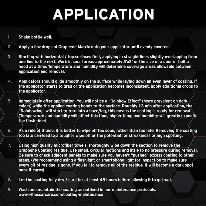 Graphene Coating PRO V2.0 – 10 Years of Protection | Advanced Graphene Coating for Cars | Extreme Hydrophobic Shine | Ethos Graphene Coating Paint Protection (50ML)
