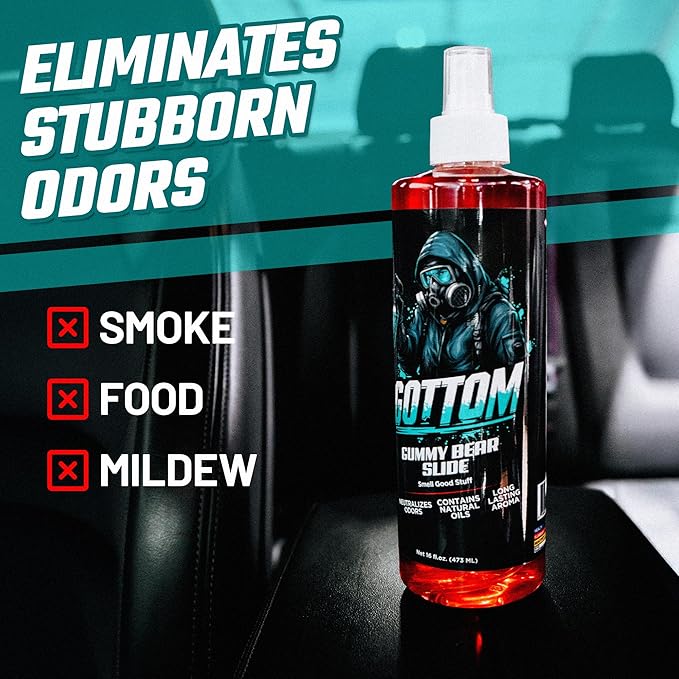 Gottom Air Freshener Spray - Long Lasting Odor Eliminator - 16 oz (Gummy Bear Slide) - Car Scent, Auto Odor Remover, Fresh Fragrance, Air Freshener for Trucks, SUVs, RVs & more