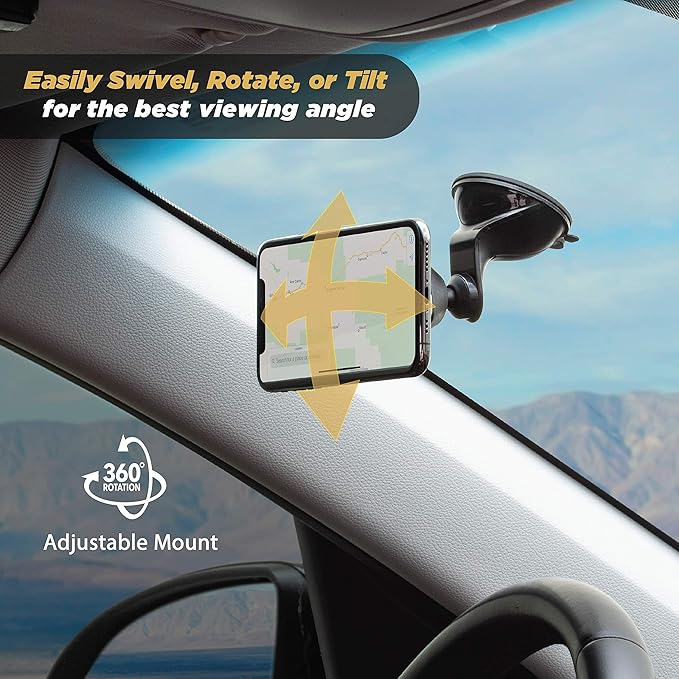 Scosche MMWSM-2PKXCES0 MagicMount Select Magnetic Car Phone Holder Mount for iPhone and Android - 2 Pack - Secure Magnetic Cell Phone Mount for Car Window or Dash - Universal 360° Adjustable Head