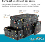 High Road CarHop Car Caddy Organizer with Road Trip Cooler, Car Cup Holder Bin, Sturdy Snack and Play Lid and 6 Organization and Storage Pockets, Starry Night