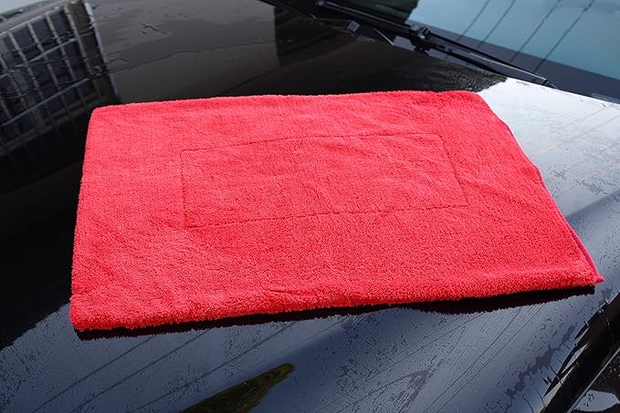 Maxshine 20" x 28" Universal 6-Pack Big Red Microfiber Towels (1000GSM) – Large, Plush, Rinse-Free Double-Sided Drying Towels – Professional Auto Detailing Cloths for Cars