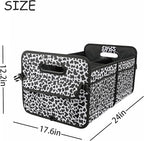 AOKJOY Car Trunk Organizer Car Storage Organizer Collapsible Multi Compartment Car Organizer Adjustable Straps Car Organizer for SUV(Cow)