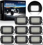 MICTUNING Q1 Max White Rock Lights, 8 Pods Super Bright Pure Underglow Light Kit, IP68 Waterproof for Truck Car ATV UTV Golf Cart (2 Year Warranty)