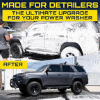 Clean Car USA Foam Cannon Pressure Washer Gun, Stubby Foam Sprayer for Car Wash, Power Washer Swivel for Pressure Washers - Incl. Wash Mitt & Microfiber Towel, Ultimate Detailing Kit for Deep Cleaning