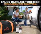 RoofPax Eco-Friendly Waterless Car Wash Spray Kit with Pressure Foam Microfiber Cloths Gel Cleaner Magic Sponge Tire Brush & Tire Spray Rinseless Car Wash for Exterior & Interior Cleaning